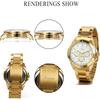 JewelryWe Men's Analog Watch Gold Stainless Steel Band White Casual Business Timepiece