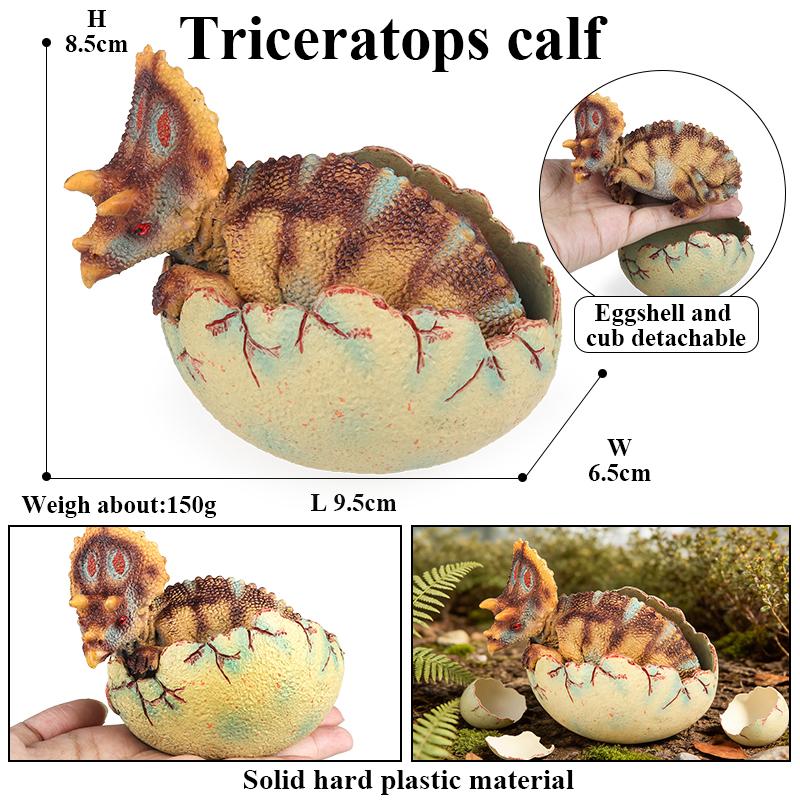 Oenux Classic Dinosaur Cubs T-Rex Saichania Spinosaurus Velociraptor  Pterosaur Cracked Dinosaur Egg Model Collection Kid Toy