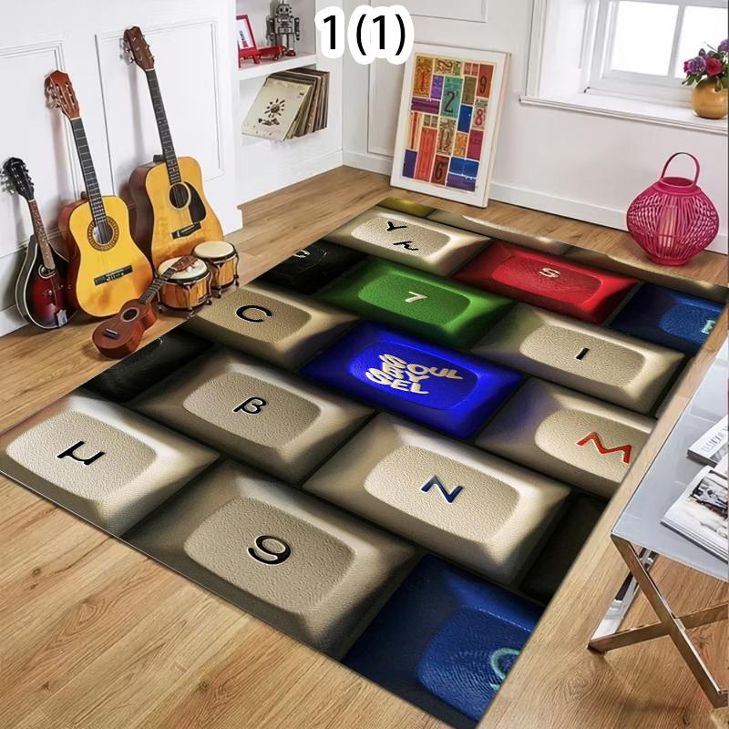 

2D Vintage Typewriter Keyboard Key Soft Area Rug Washable Non-Slip Indoor Floor Mat for Office Bedroom Living Room Home Decor 40X60CM