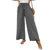 Moda feminina de verão versátil floral com fenda lateral saia larga calça para mulheres