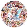 50PCS Cute Doll Little Girl Stickers Decoration Suitcase Scrapbooking Phone Laptop Stationery Kid's Toy Sticker