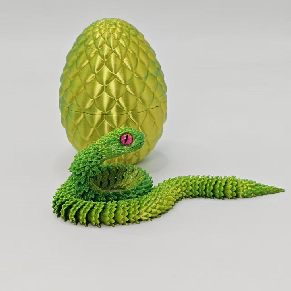 European-Style 3D Printed Multi-Color Movable Snake Ornament - Creative Art Figure Gift
