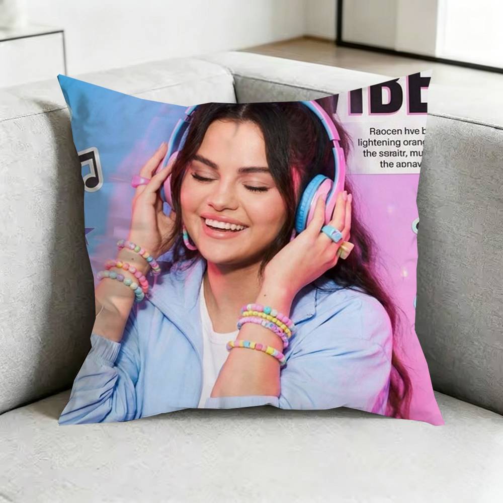 Selena GomezZ Pop Idol Square DoubleSided printed Pillow Case Bedroom Bedside Pillow Sofa Cushion Cover Gift