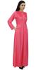 Bimba Women's Long Sleeve Maxi Mandarin Collar Plain Jilbab Dress With