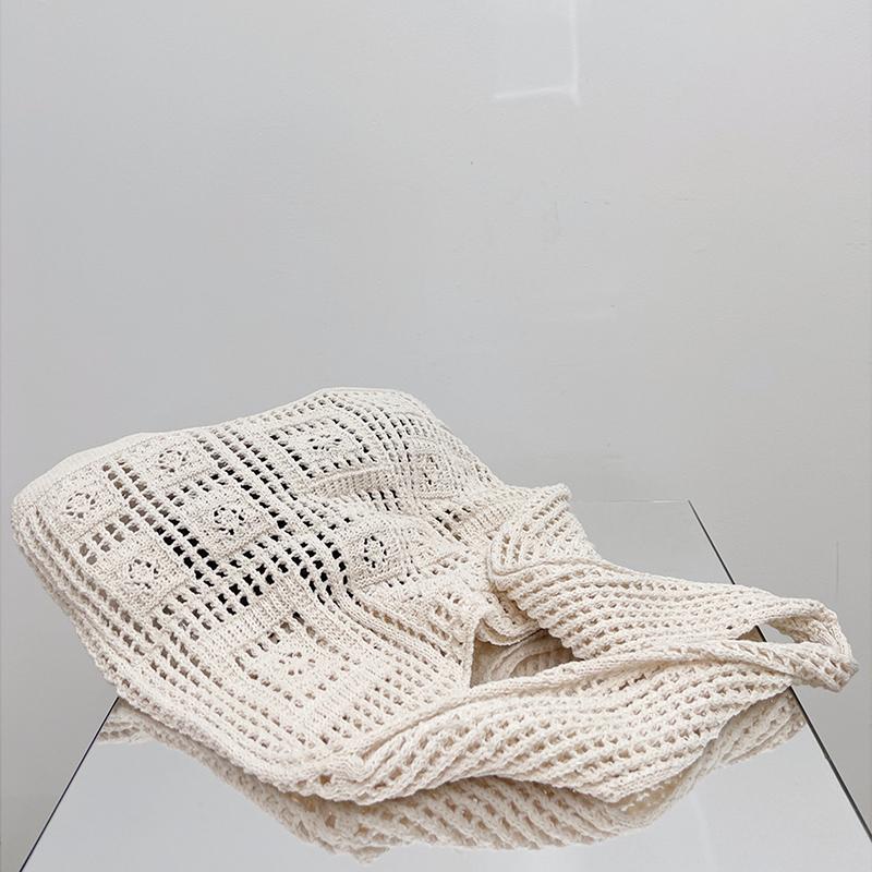 Simple Crochet Tote Bags Fashion Hollow Knitted Women's Bags Casual Female Shoulder Bags Ladies Shopping Top-Handle Bags Handbag