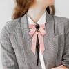 Bow Tie Ribbon Brooch Necktie Pre Tied Ladies Pin Bowknot Shirt for Uniform