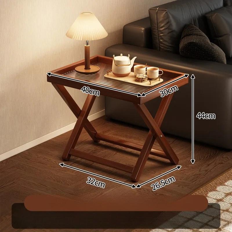 Folding Side Table for Sofa – Mini Coffee Table & Storage Rack for Living Room, Balcony, Corner, Space-Saving Home Small Table