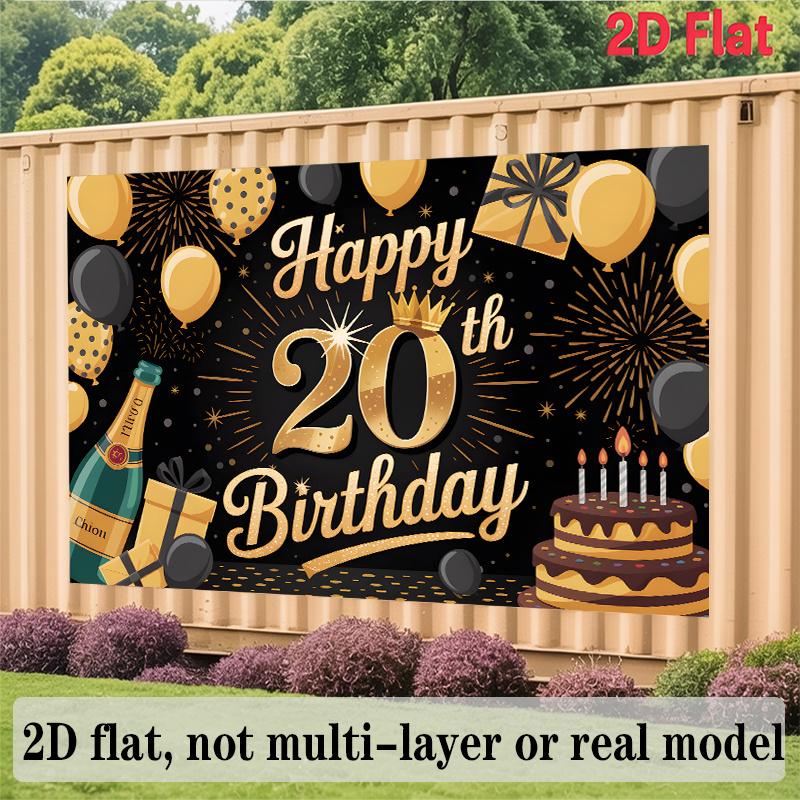 Party Backdrop 20Th Birthday Flat Number Hanging Numbered Years Photo Booth Decor Birthday Party Decor