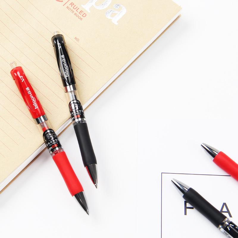Baitong V-1 Black 0.5mm Click Gel Pen - Classic Signature Carbon Press-Type.