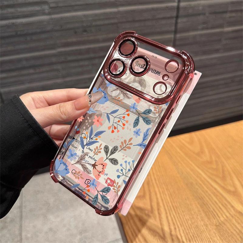 Purple Flowers Leaf Cover For Realme 15T 15 14 13 12 11 Plus Pro 5G C85 C71 C65 C53 C55 C35 C85 C21Y Air-Guard Corners Case Sof