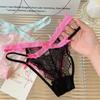 Mid Waist French Style Briefs Bow Women Underwear Sweet Lace Mesh Briefs  Girl