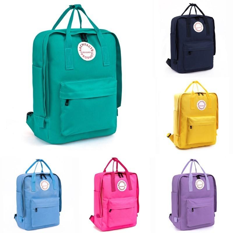 Er Wei Man Letter Print Canvas Leather Backpack Camping Schoolbag Bag Travel