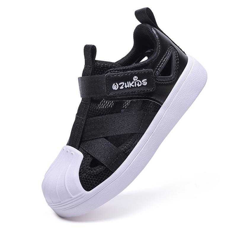 Детская летняя модная однотонная дышащая повседневная обувь на липучках для отдыха — фото 3