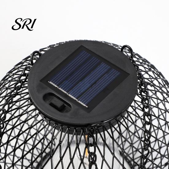 Decorative Solar Lantern 1/2/4Pcs Outdoor Metal Mesh Shell Powered Hanging Energy Saving Garden Light with Hook And Base Patio Porch Decor
