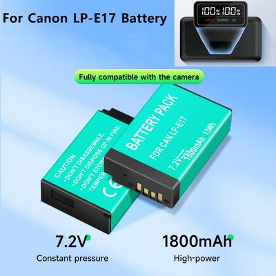 PALO 1800mAh LP-E17 LP E17 Camera Battery with USB Cable Charger for Canon EOS RP 200 250D M3 M5 M6 750D 760D T6i T6s 800D 8000D 77D Kiss X8i