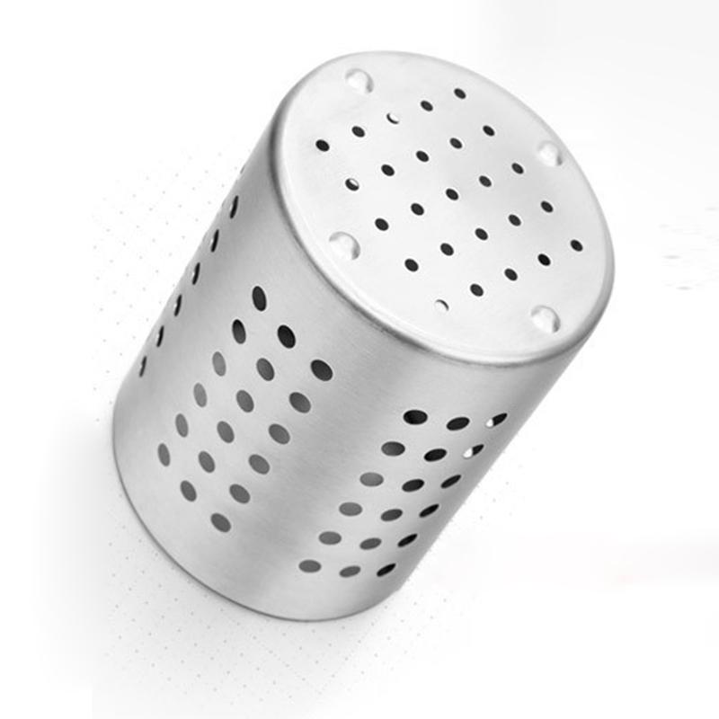 Stainless Steel Chopsticks Storage Tube Cutlery Drain Holder Kitchen / Tools