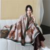 Autumn and Winter New Flowers Bloom and See Deer Jacquard Scarf Women's High-end Sense Versatile Imitation Cashmere Shawl Thickened Warm Scarf
