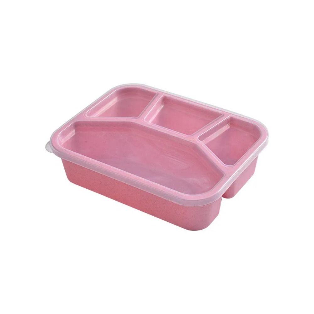 4 Compartments Stackable Snack Boxes with Lids Meal Prep Containers New Kids Bento Box