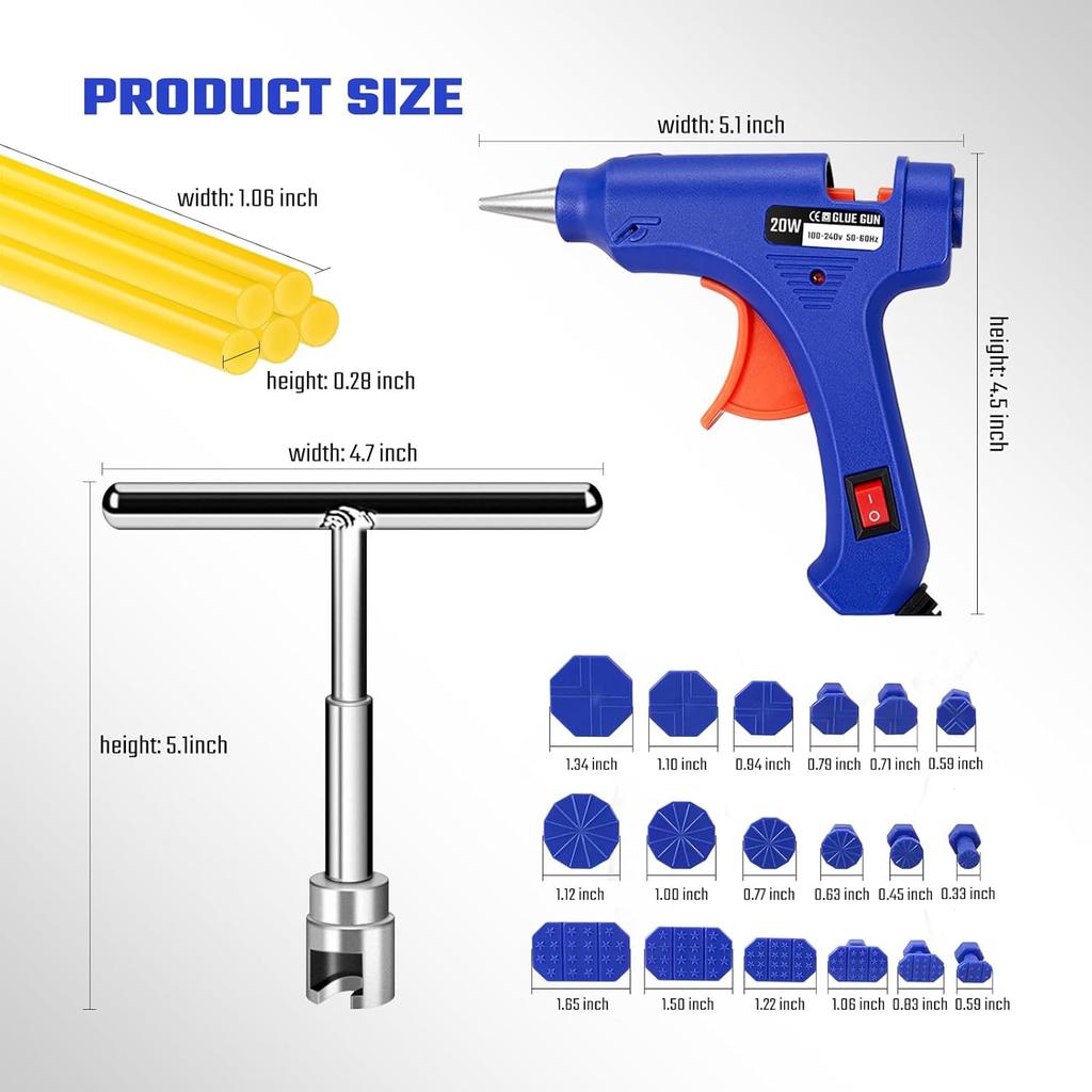 Car Dent Repair Removal Kit Small Paintless Auto Body Puller Remover Tool Tools,28Pcs Dent Pull Kits,Dent Remover Tool For Car Door Dents Hail Damage