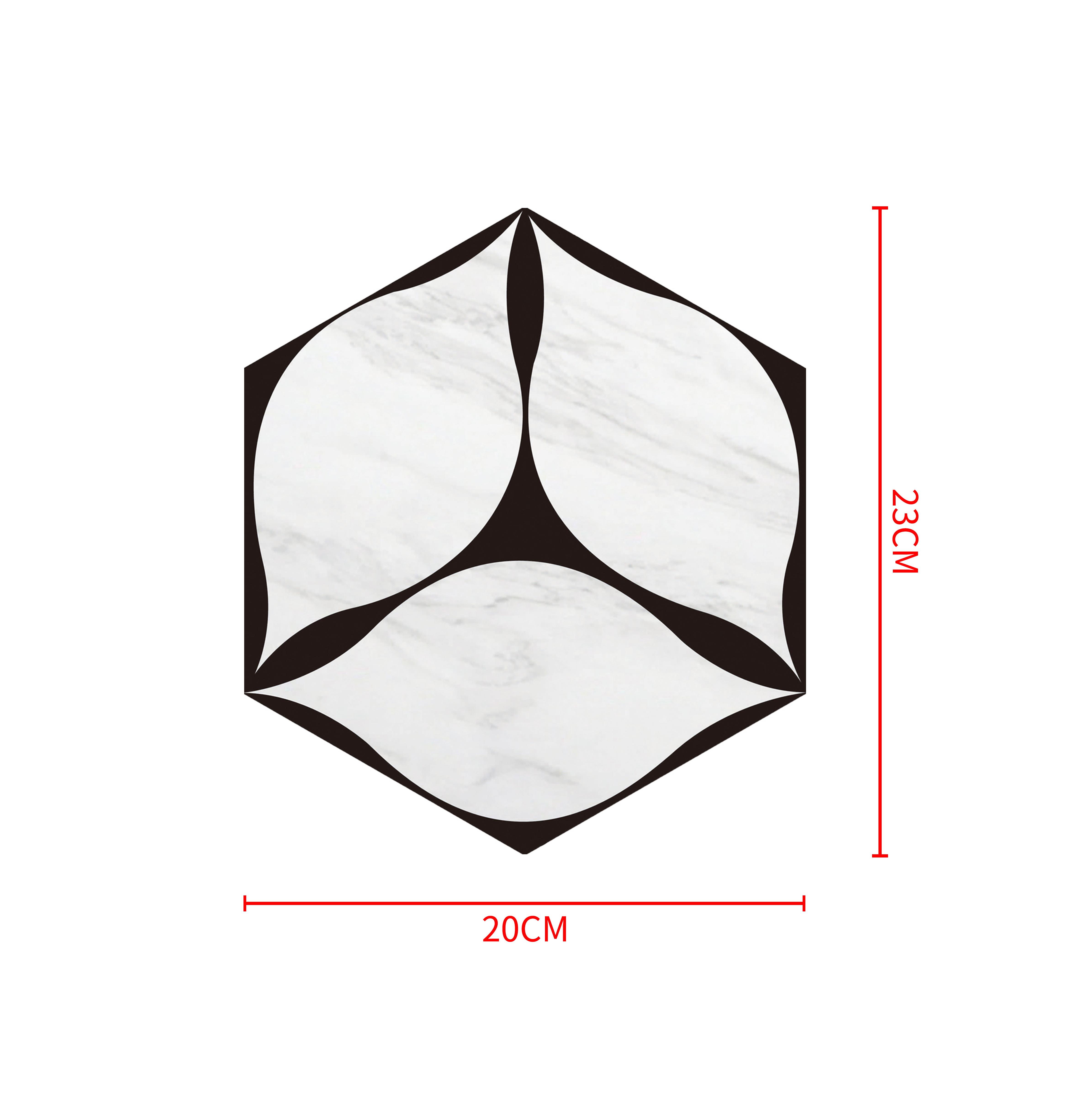 

10 шт. геометрическая плитка для пола, самоклеящаяся и водонепроницаемая для переноски, ванная комната, кухня, гостиная, спальня 20CMX23CMX10Pcs