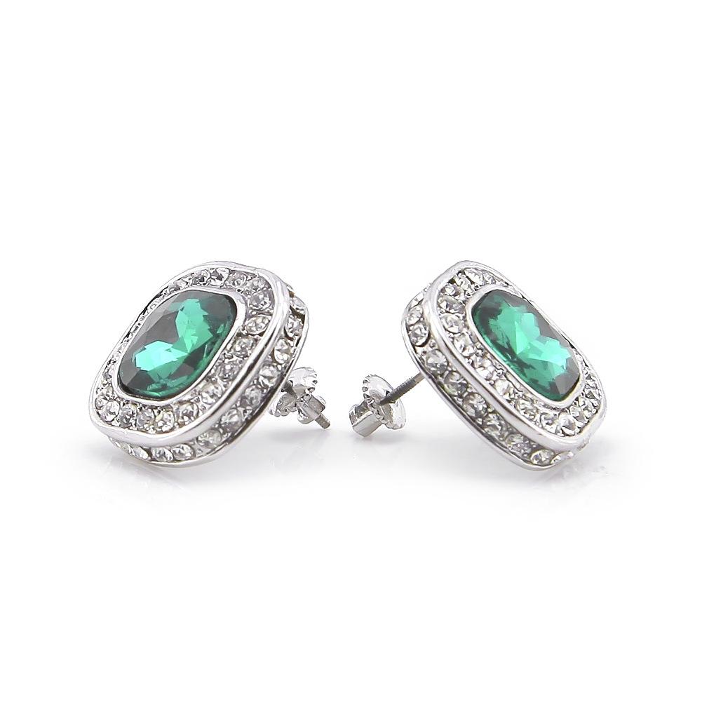 Orecchini a bottone stile gemma Hiphop da uomo nuovi Bling Ice Blue Ruby Vendita calda Accessori per orecchini Hip Hop