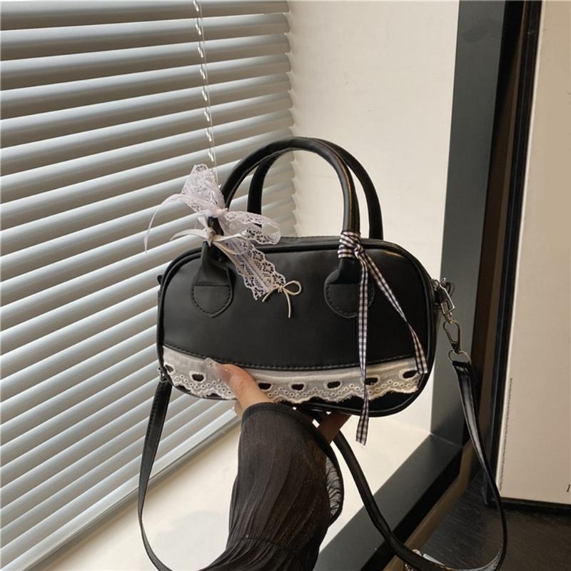 Leather Satchel Handbags for Women Toted Shoulder Bag Sweet Bows Crossbody Bag Purse Top Handle Bag with Removable Strap