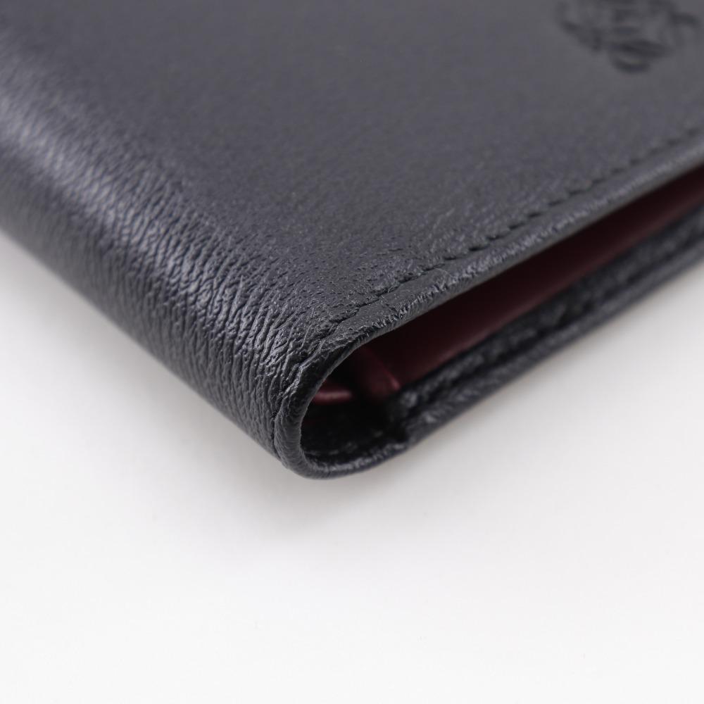 Loewe Anagram Bi-Fold Wallet 103.30.302 Bill Compartment Black Leather Mens Used