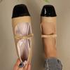Color-blocked Bow Beanie Shoes 2025 Autumn New Flat Plus Size Comfortable Single Shoe Women