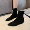 Fashion Rock Shoes Woman Autumn Boots Flat Heel Boots-Women Ladies Ankle Black 2025 Increased Internal Lady Boots Flat Heel Women Shoes