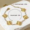 18K Gold Plated Colorfast Four-Leaf Clover Charm Bracelet for Women