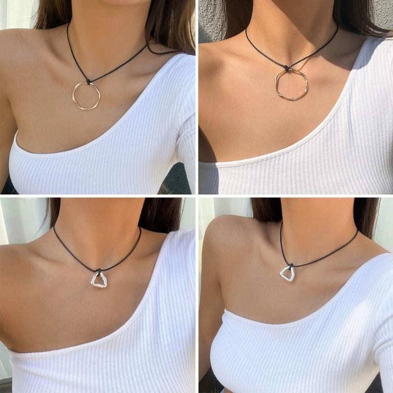Pendant Chokers Chain Necklace Irregular Shaped Pendant Necklace Alloy Material Party Jewelry for Girls Women Gifts