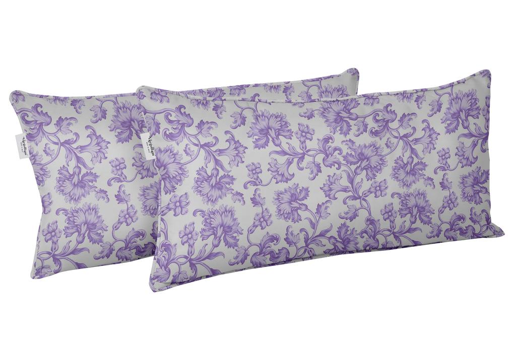 Vargottam Indoor Outdoor Polyester Fabric Lumbar Pillow Cover With Insert, All-Weather Waterproof Rectangular Cushion for Patio Furniture