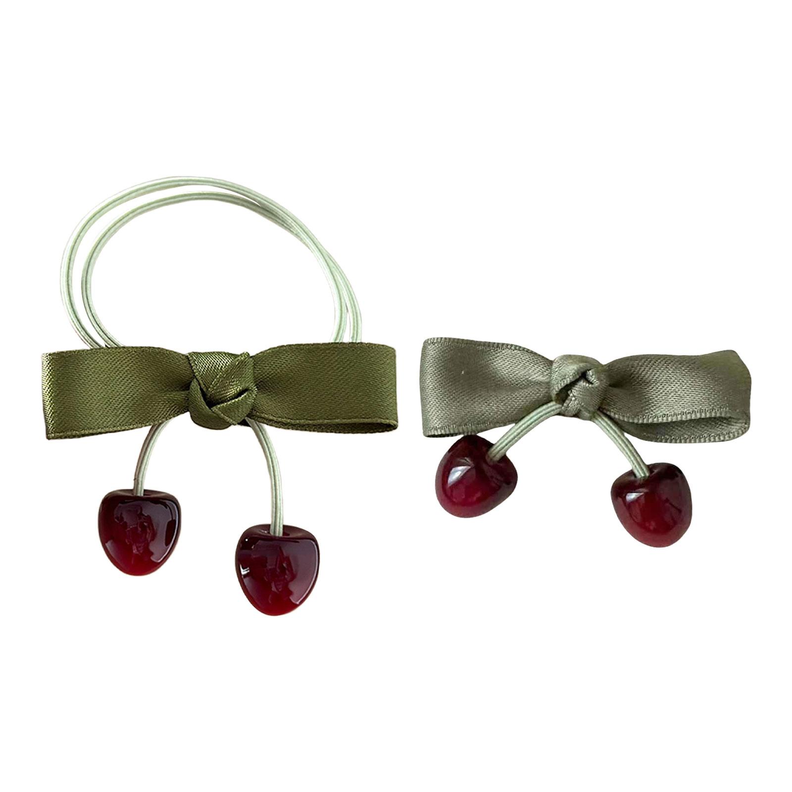 

Набор эластичных резинок для волос и заколки-банта «Вишня» для маленьких девочек, милые заколки и резинки для волос, детские аксессуары