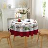 Christmas Round Tablecloth Waterproof Creative Printed Home Decor for Living Room Dining Table
