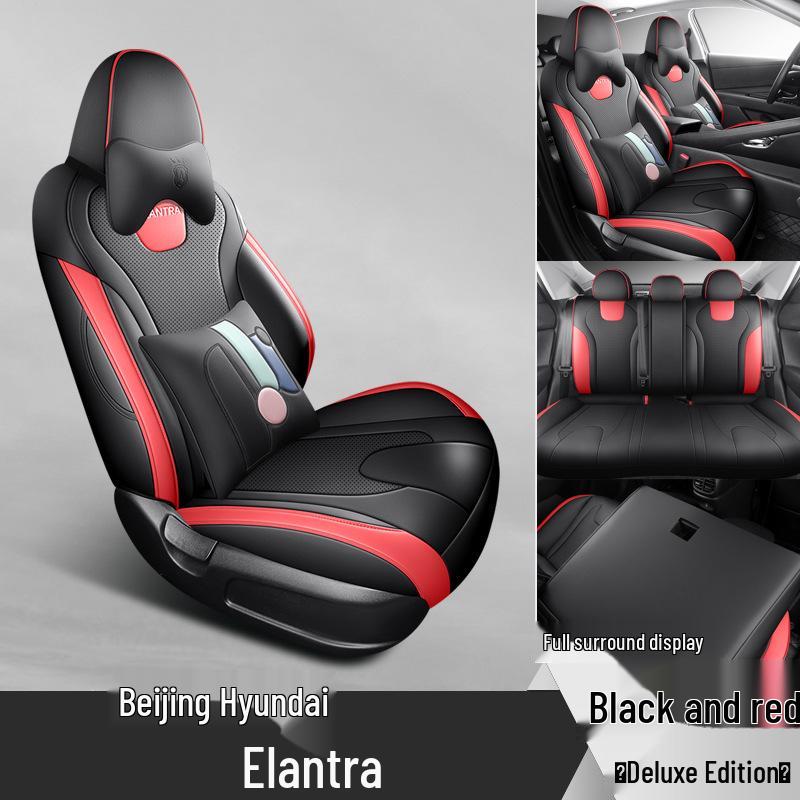 Beijing Elantra Full Leather Car Seat Cushion - All-Season, Five-Seat Model