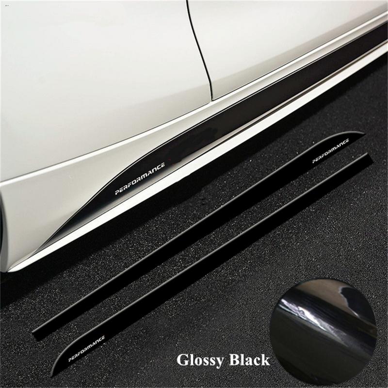 2.05M Glossy Black Side Skirt Sill Decal Stripe Stickers For BMW F30 F22 F23 E90 E91 E92 E93