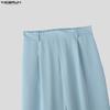 INCERUN Men Sets 3/4 Sleeve Mesh Sheer Layers Tops and Long Pants Casual Suits