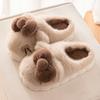 Cute plush cotton slippers winter indoor home thick bottom non-slip plush warm cotton mop