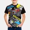 Monster Jam Monster Truck Kids T-shirt All Over Print Short Sleeve Tee Summer Casual Tops Racing Car Graphic Children Clothing