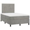 3142893 vidaXL Divan Bed and Mattress Light Grey 120x200cm Velvet