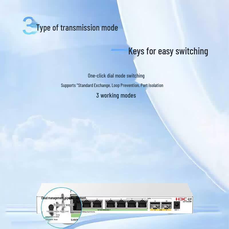 H3C US110-8G2MF Desktop 2.5G Cloud-Managed Switch
