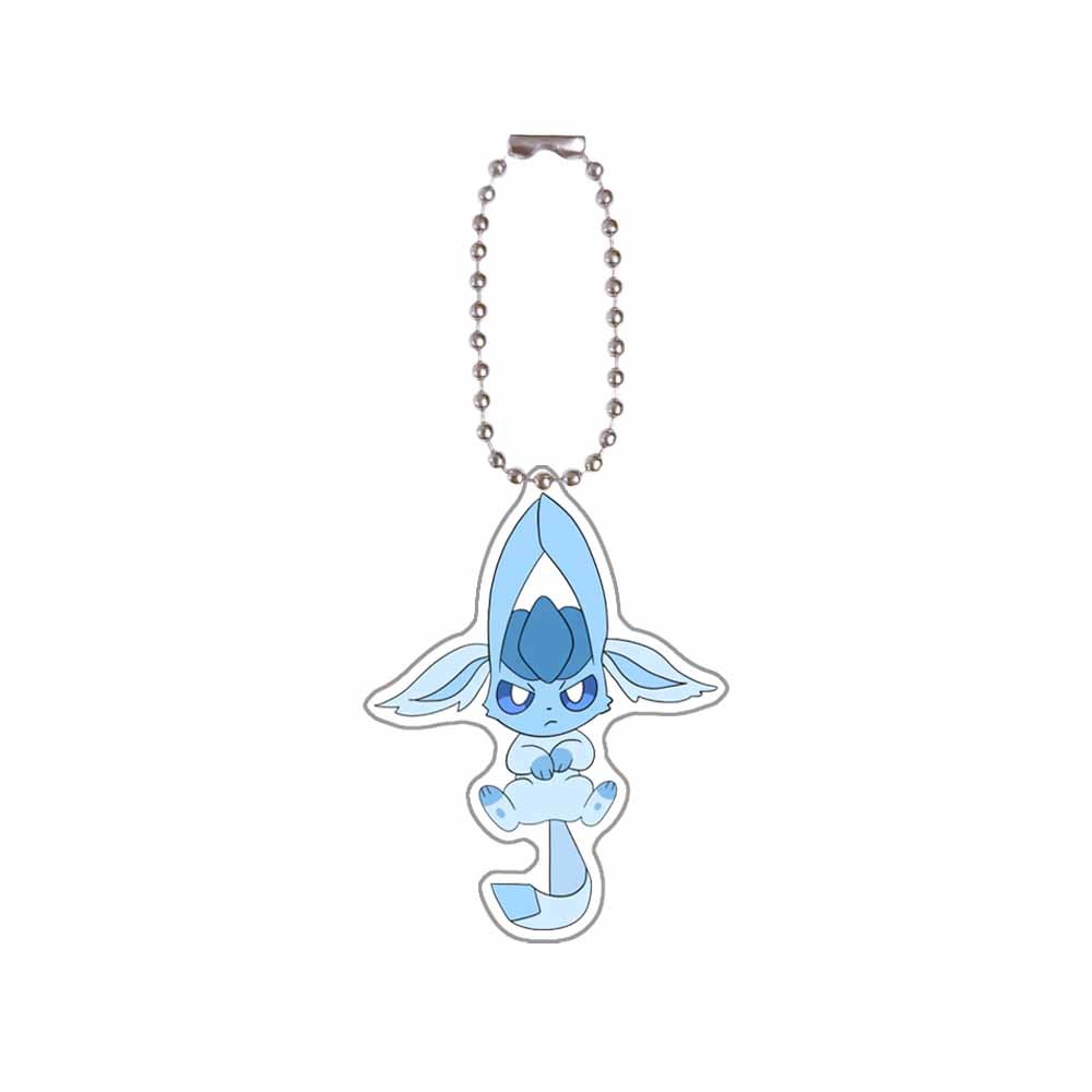 Pokemon Anime Cartoon Keychain Eevee Leafeon Espeon Glaceon Vaporeon Jolteon Acrylic Key Chain Pendant Decoration