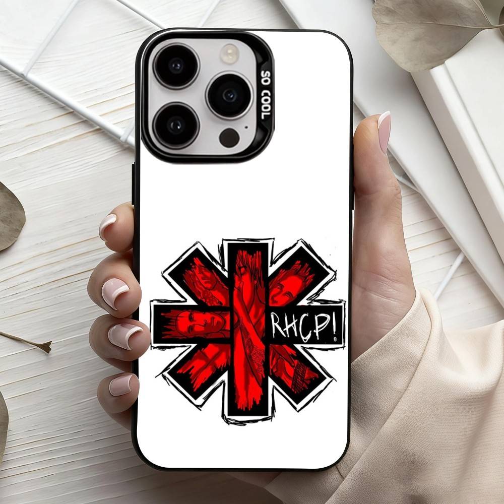 Unforgettable Red Hot Chili P-Peppers Bnd Phone Case For iPhone17,16,15,14,13,12,11 Plus,Pro Max Black Candy Silver Plated Cover