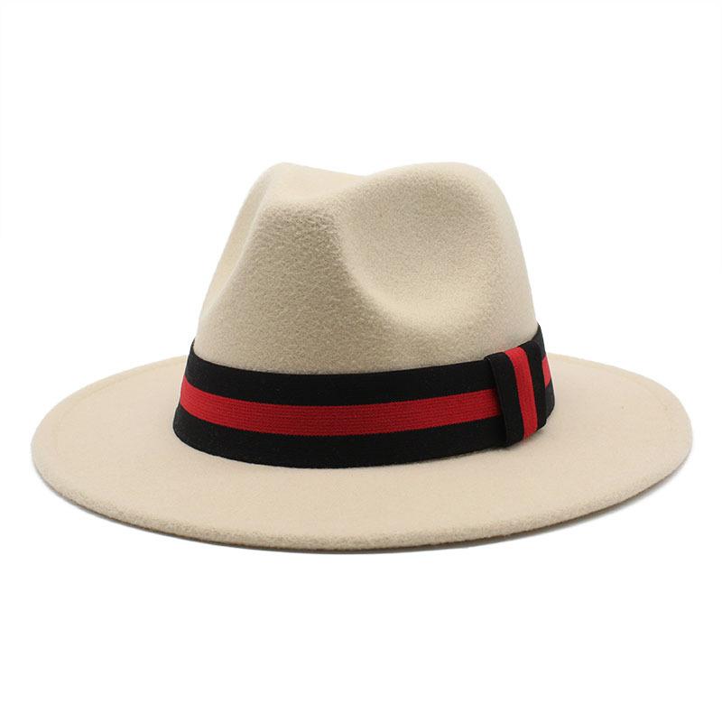 Ji Nan Ladies Black Wool Jazz Hat Big Eaves Hat Flat Edge Top Hat Czy-054