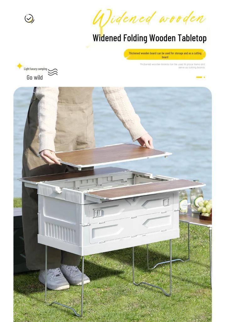 Camping Trunk Folding Storage Box for Outdoor and Picnic Organization