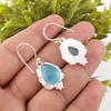 Blue Cat's Eye 925 Solid Sterling Silver Earrings, Handmade Gemstone Earrings Jewelry, Gifts For Wife Brand New Earrings
