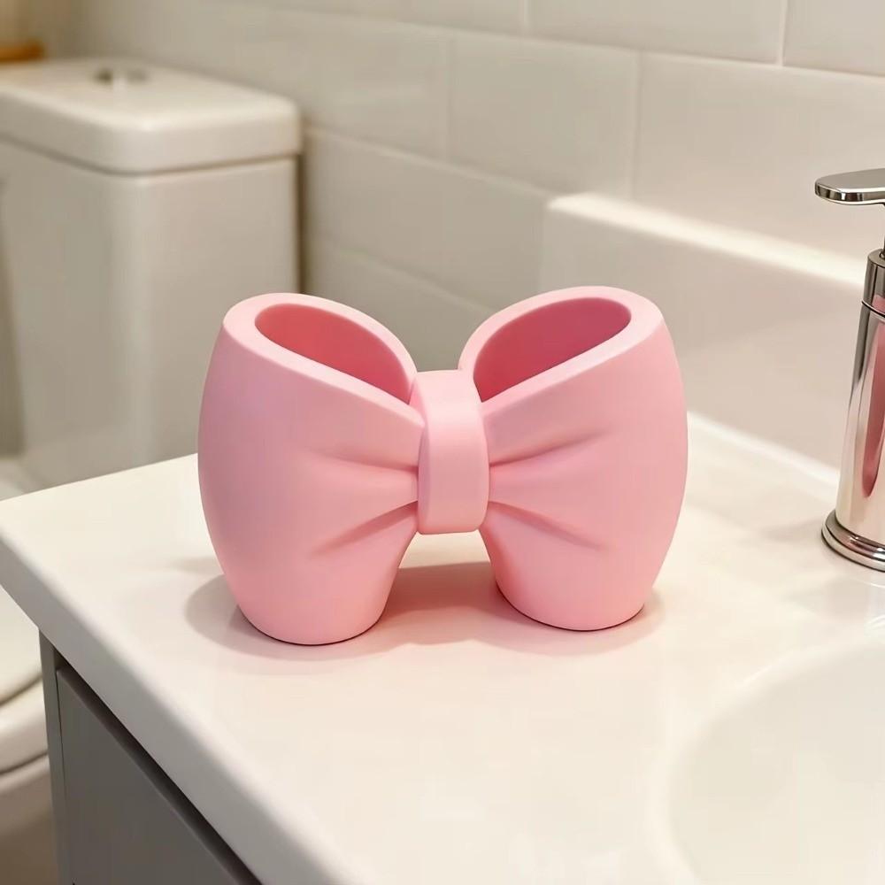 New 3D Printed Bow Toothbrush Holder Multi-Functional Lightweight Bowknot Toothbrush Rack Pen Holder Desk Storage