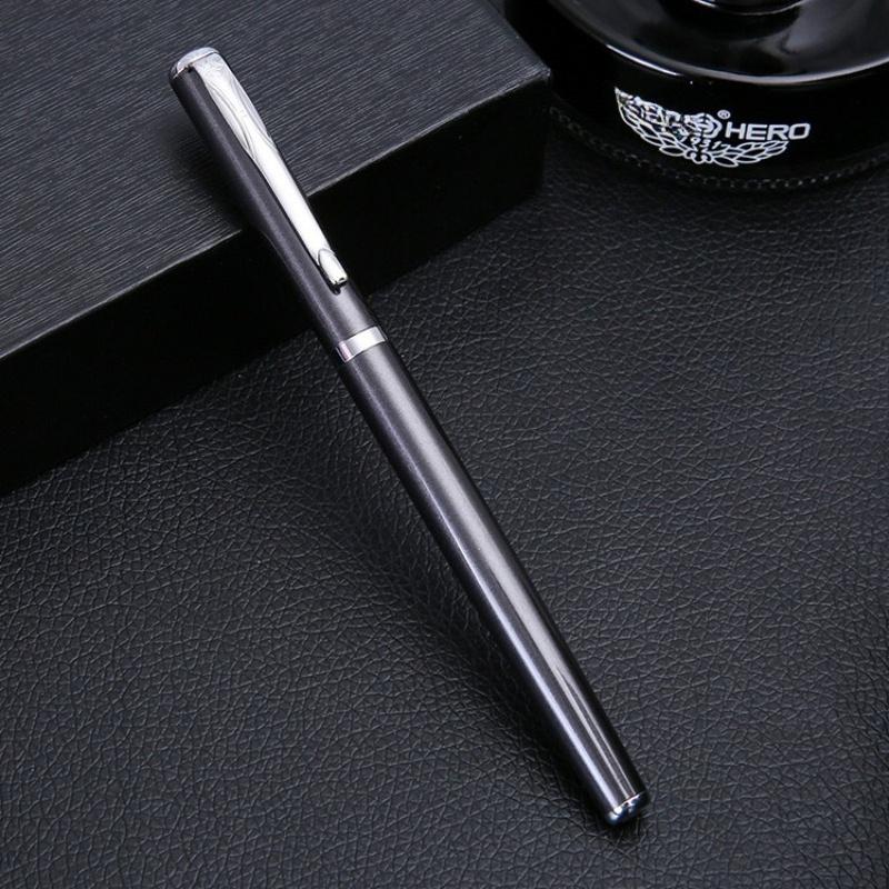 

1Pc Black/Pink/Purple Metal Fountain Pen, 0.5mm Fine Iraurita Nib, Snap Cap Closure - Ideal for Business & Personal Signature Office School Supplies чорний