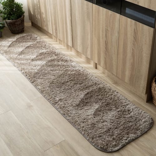 Sayan Sayan Washable Kitchen Mat, Dur?e Natural, Non-Slip, 45x240mm, Ash Beige