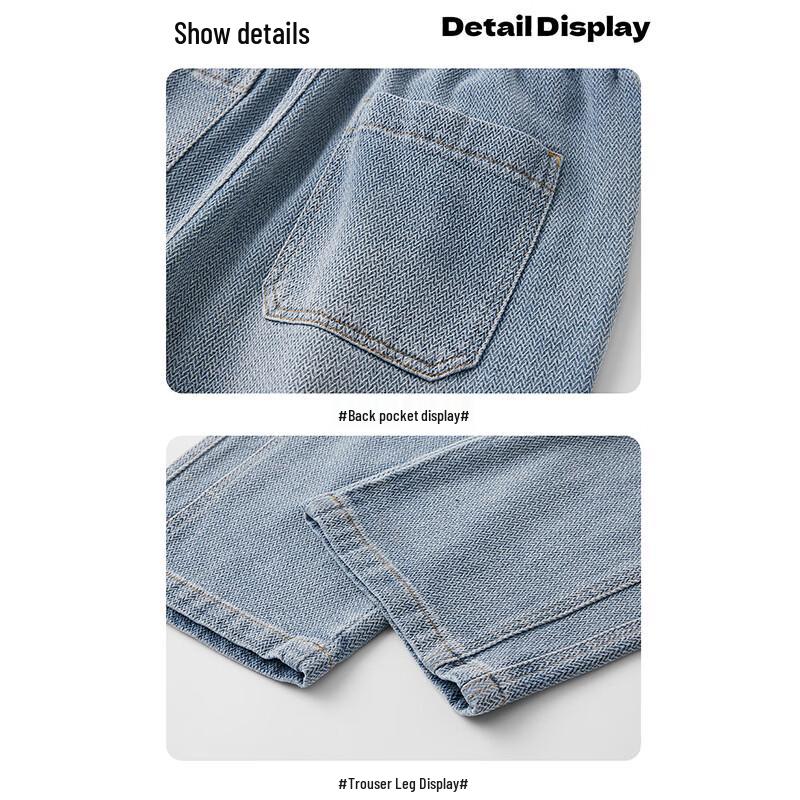 JEEP SPIRIT Men's American Style Loose Fit Wide-Leg Jeans